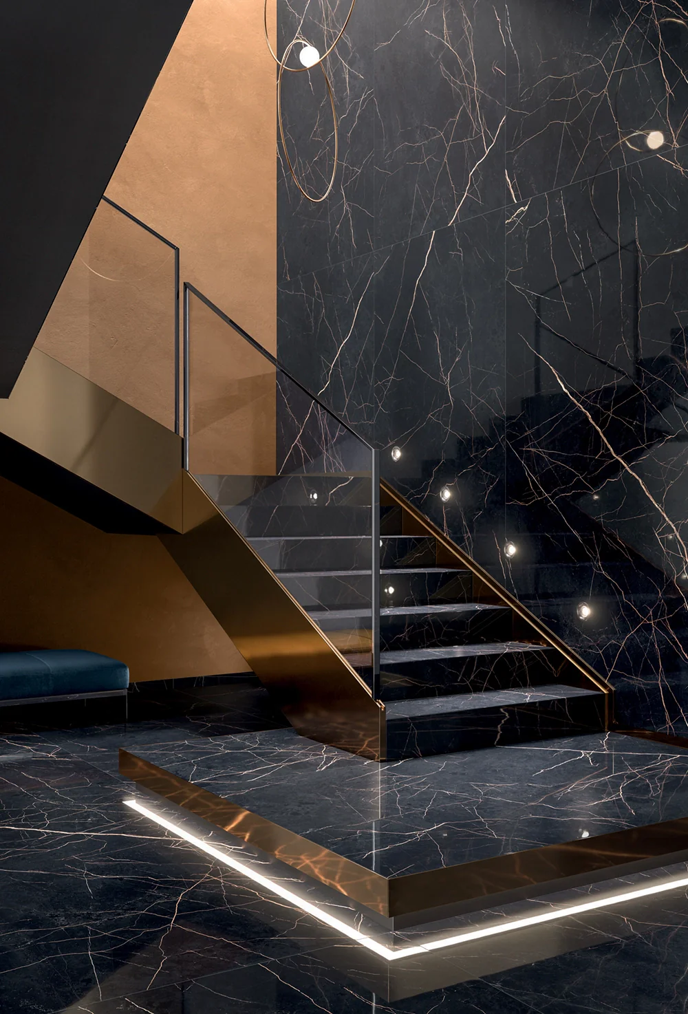 Marmerlook - Vloertegel - Zwartblauw - 120x120cm - Gepolijst - F25SENL - Image 3